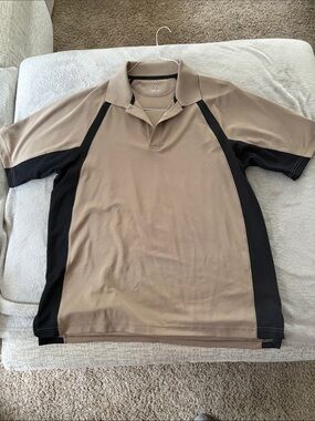 Under Armour Tan Polo with Black Side Panels